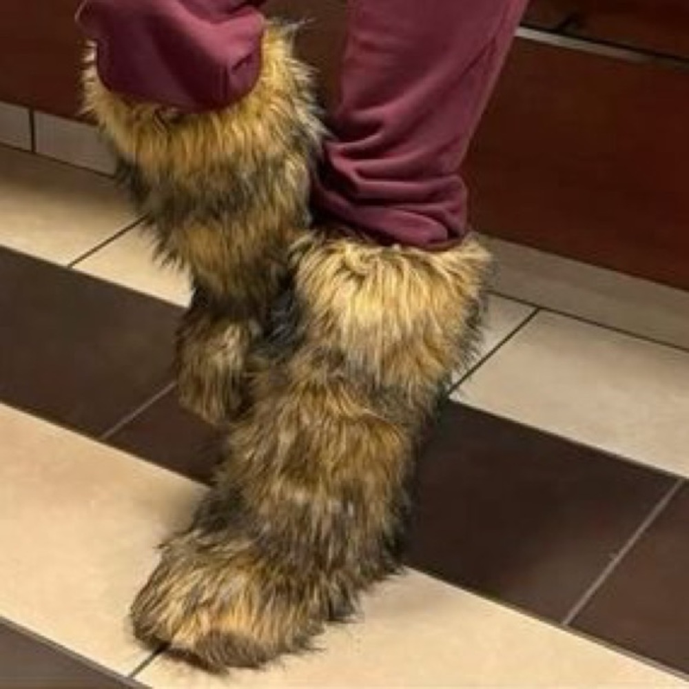 Brown Tall Fur Boots